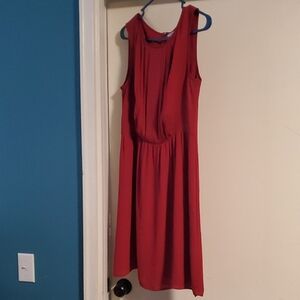 LOFT Rich Red Midi Dress